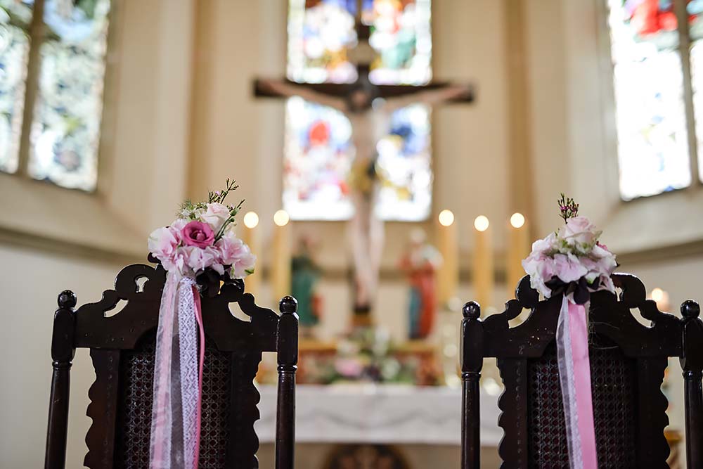Kirchliche Trauung in der st. jakobi kirche in küps