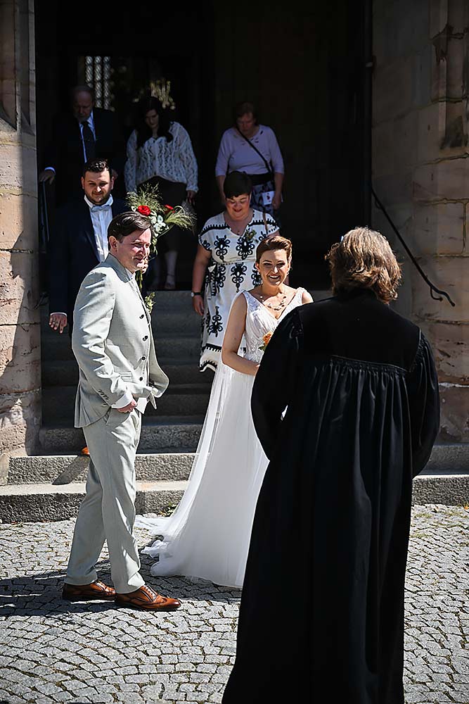 Kirchliche Trauung in der Petrikirche, Fotoshooting auf der Plassenburg Kulmbach, Feier im Al Castello