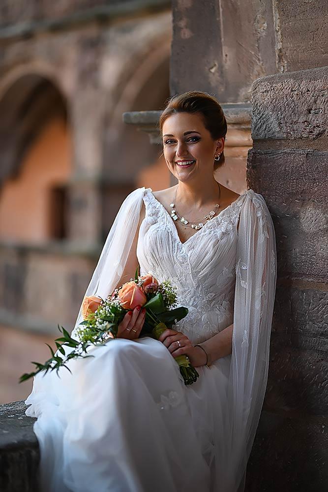 Kirchliche Trauung in der Petrikirche, Fotoshooting auf der Plassenburg Kulmbach, Feier im Al Castello